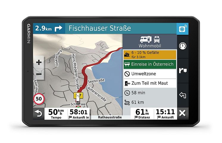 Camper 890 MT-D Routenübersicht zum Start 