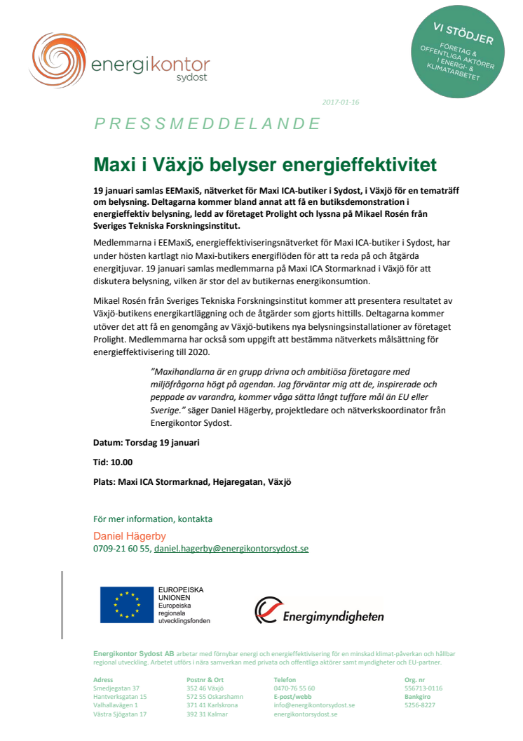 Maxi i Växjö belyser energieffektivitet