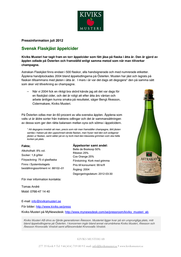 Svensk Flaskjäst äppelcider