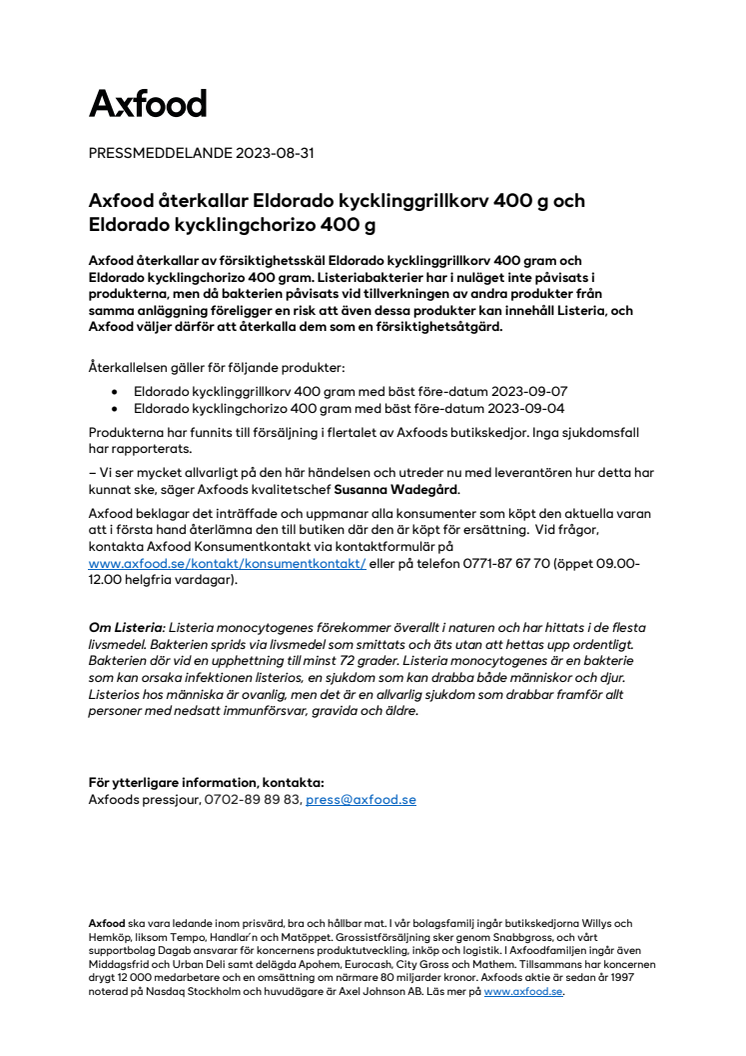 Axfood återkallar Eldorado kycklinggrillkorv 400 g och.pdf