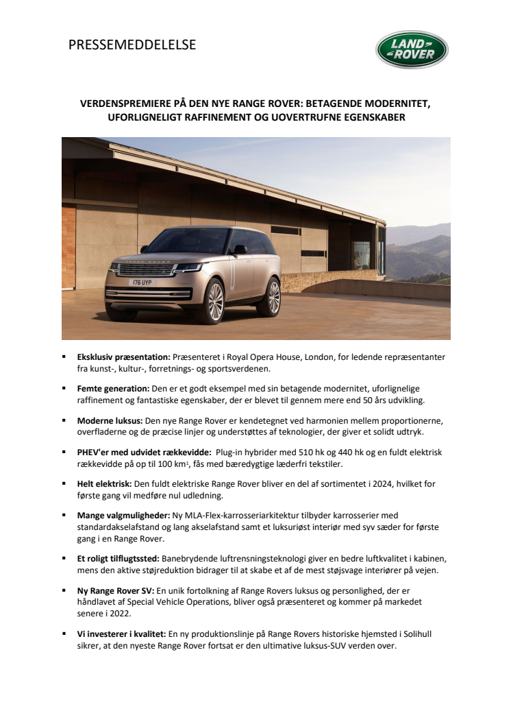 PRESSEMEDDELELSE - VERDENSPREMIERE PÅ DEN NYE RANGE ROVER.pdf