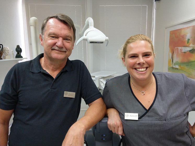 Gunnar Johannsen och Natalie Stempa på Danakliniken i Mörby utanför Stockholm.