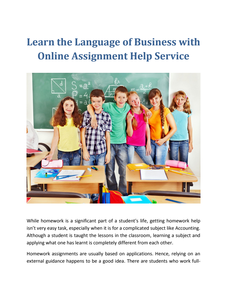 Learn the Language of Business with Online Assignment Help Service
