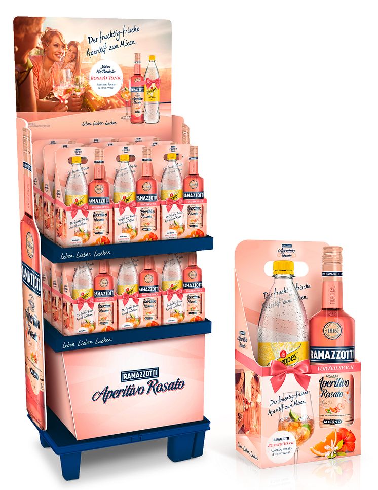 Ramazzotti Aperitivo Rosato und Schweppes Indian Tonic Water im Geschenkset