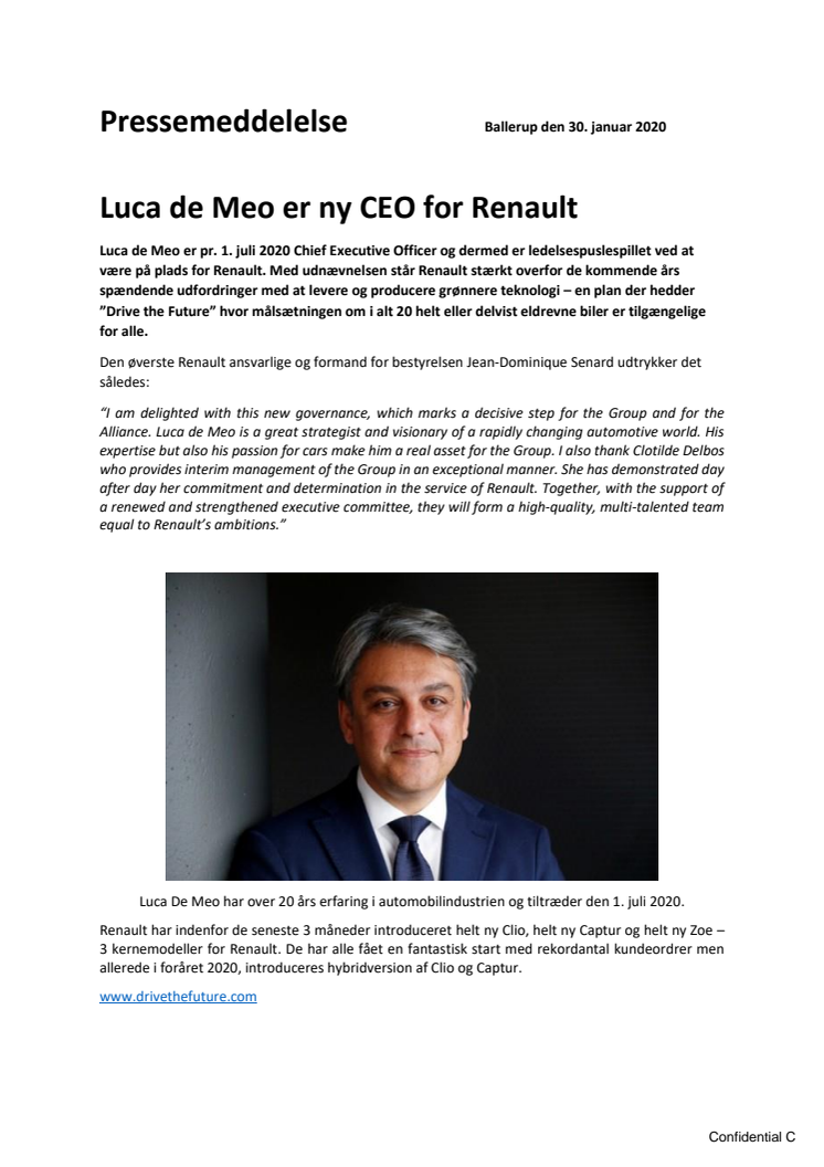 Luca de Meo er ny CEO for Renault