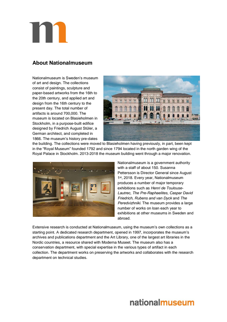 About Nationalmuseum and the collections