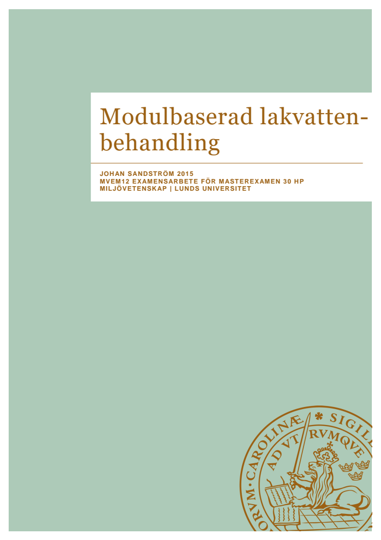 Modulbaserad lakvattenbehandling