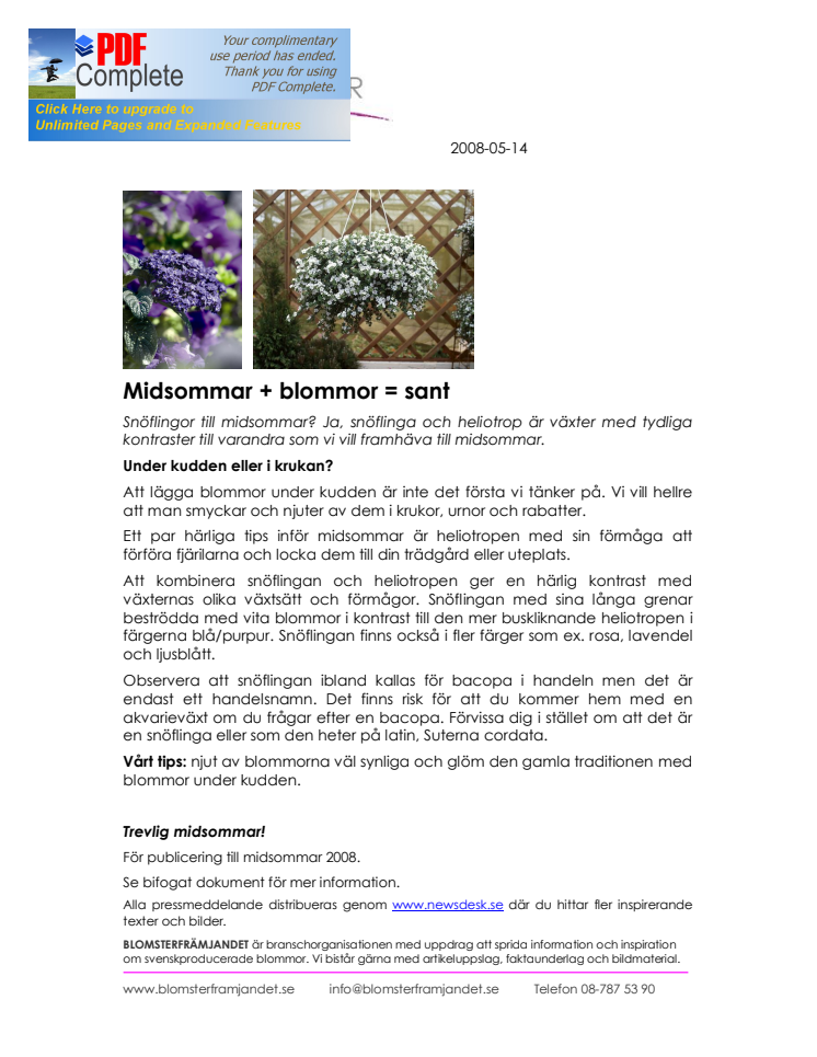 Midsommar + blommor = sant