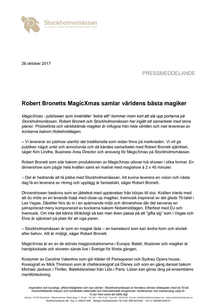 Robert Bronetts MagicXmas samlar världens bästa magiker