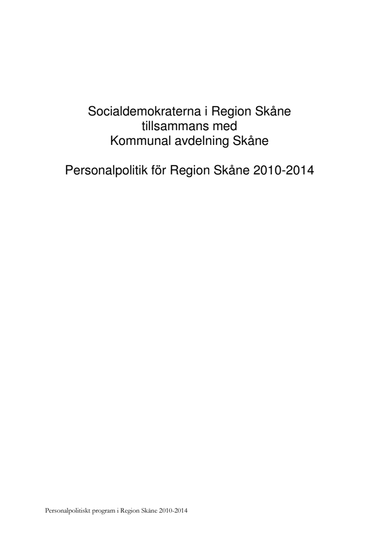 Personalpolitiska programmet 2010-2014