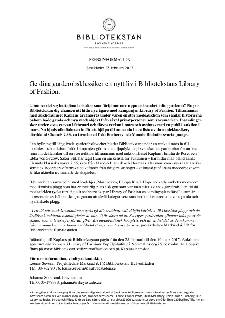 Ge dina garderobsklassiker ett nytt liv i Bibliotekstans Library of Fashion