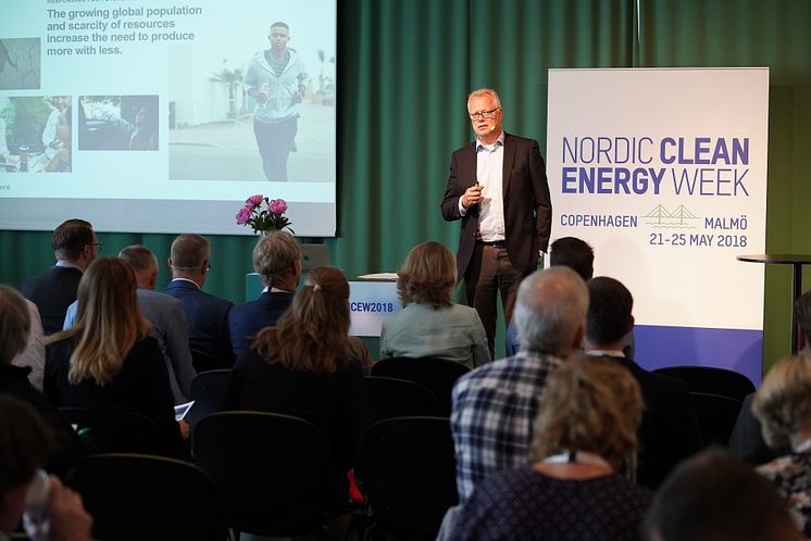 Peter Kihlgren, Kemira Kemi, talar på Nordic Clean Energy Week 2018