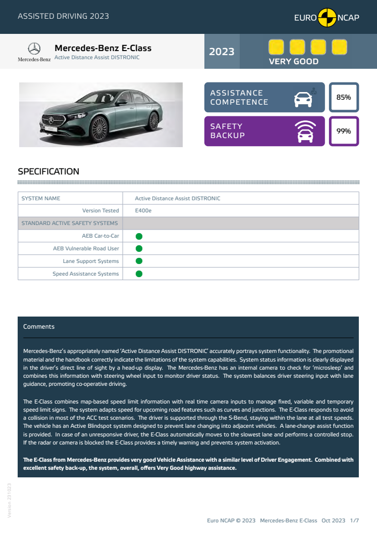 Euro NCAP-Assisted Driving 2023-Mercedes-Benz E-Class-Datasheet.pdf