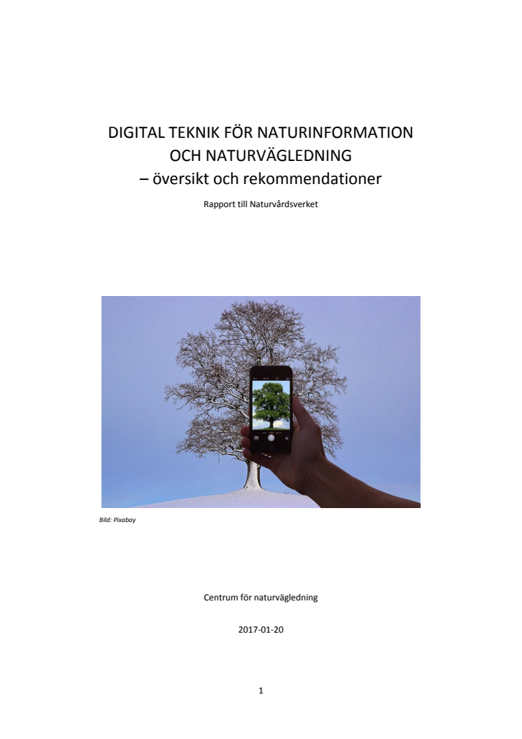 Naturkartan bra val i CNV's rapport: "Digital teknik för naturinformation..."