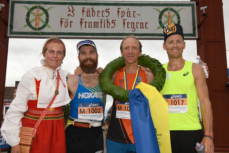 The men's podium Ultravasan 90 2018