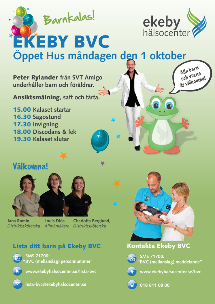 Inbjudan invigning Ekeby BVC den 1 oktober