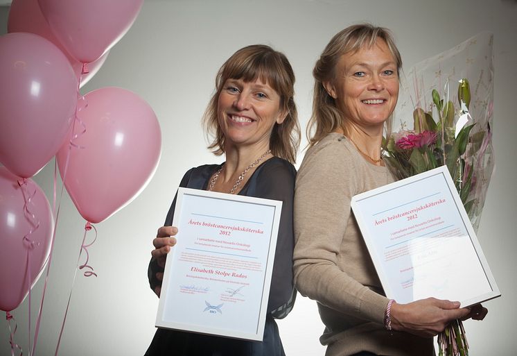 Årets Bröstsjuksköterska 2012 – Elisabeth Stolpe Rados och Eva Alm från Västmanlands sjukhus i Västerås