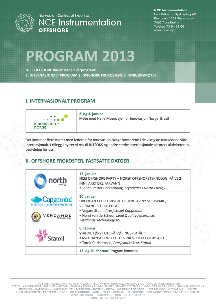 Vårprogram 2013 NCEI Offshore