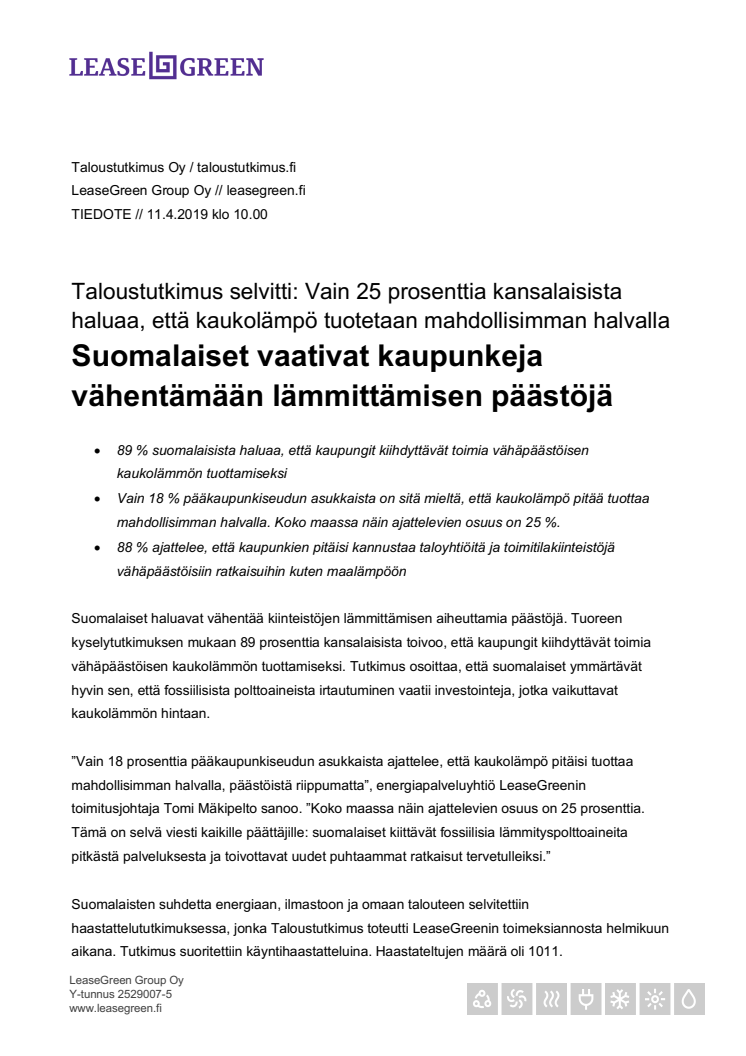 Suomalaiset vaativat kaupunkeja vähentämään lämmittämisen päästöjä - Vain 25 % haluaa, että kaukolämpö tuotetaan mahdollisimman halvalla 