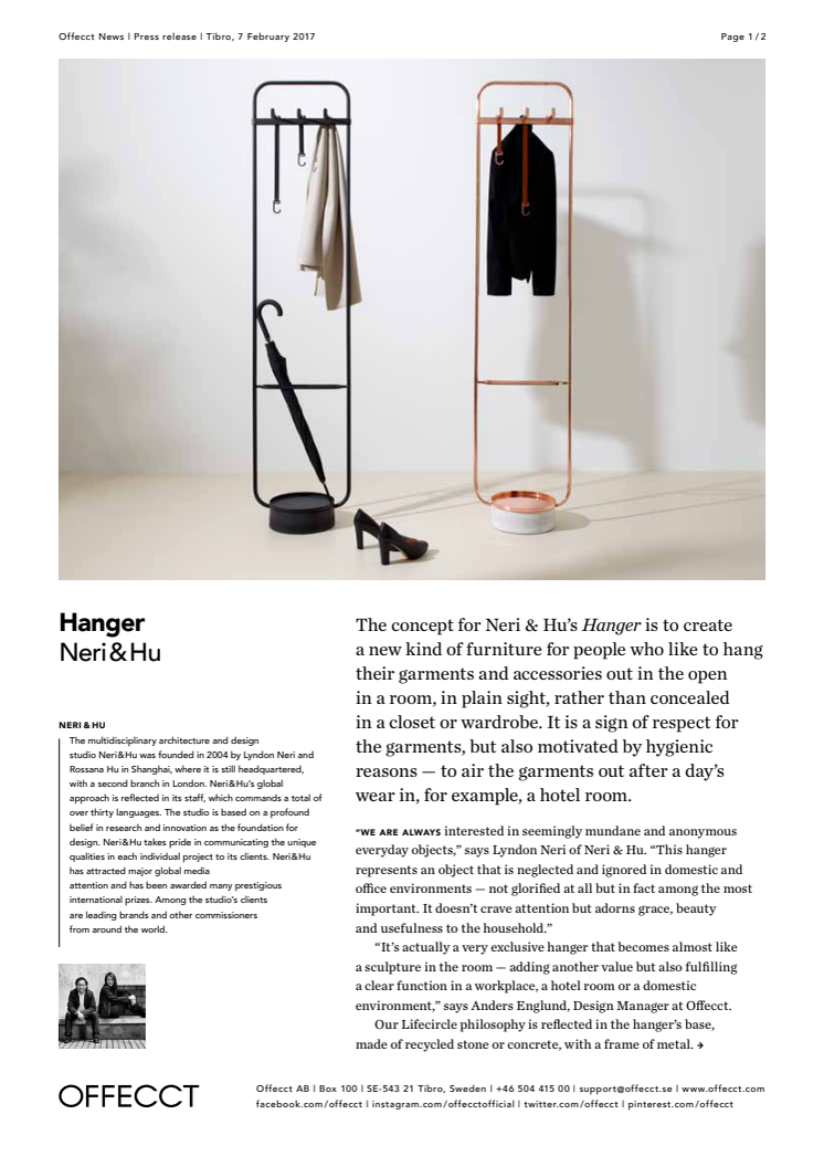 Hanger designed by Neri&Hu