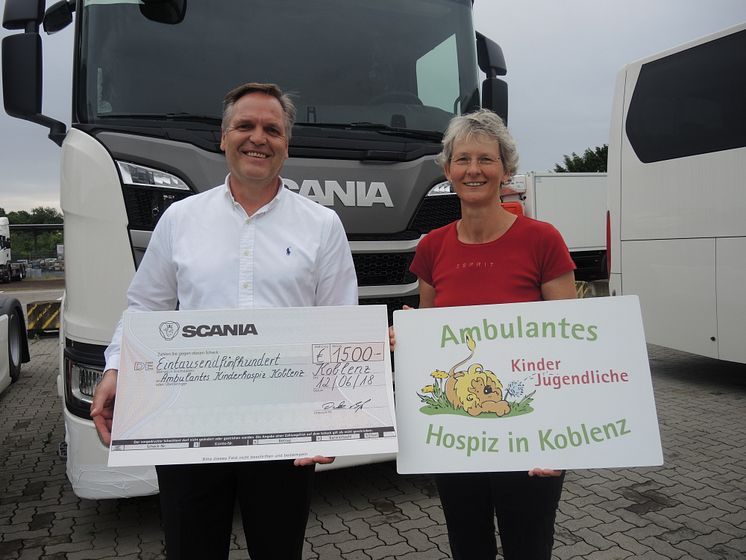 Scania Mitarbeiter spenden für das Koblenzer Kinder- und Jugendhospiz