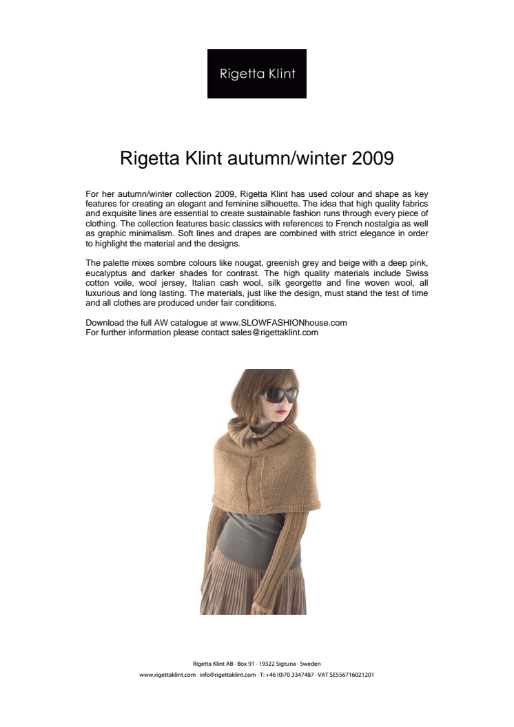 Rigetta Klint Autumn and winter 2009