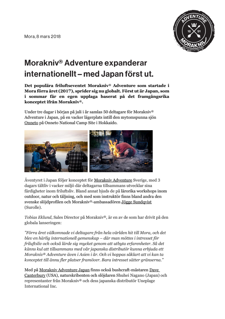 Morakniv® Adventure expanderar internationellt – med Japan först ut.