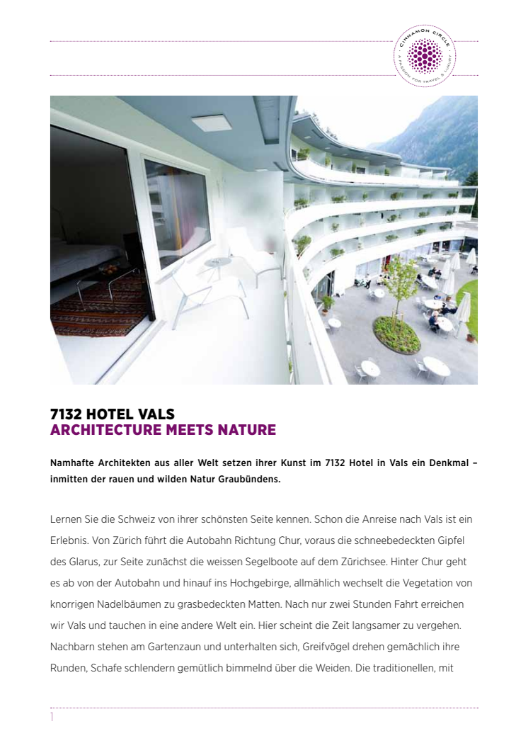 7132 Hotel Vals: Architecture meets Nature