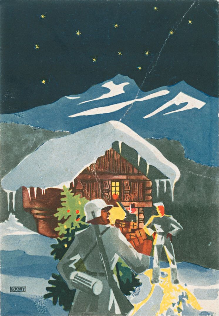 illustrasjon frå boka - Alfred Eckhart - Soldatjul i norsk julestabbur
