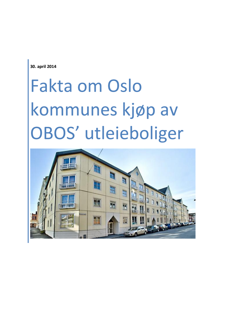 Informasjonshefte om OBOS-oppkjøpet