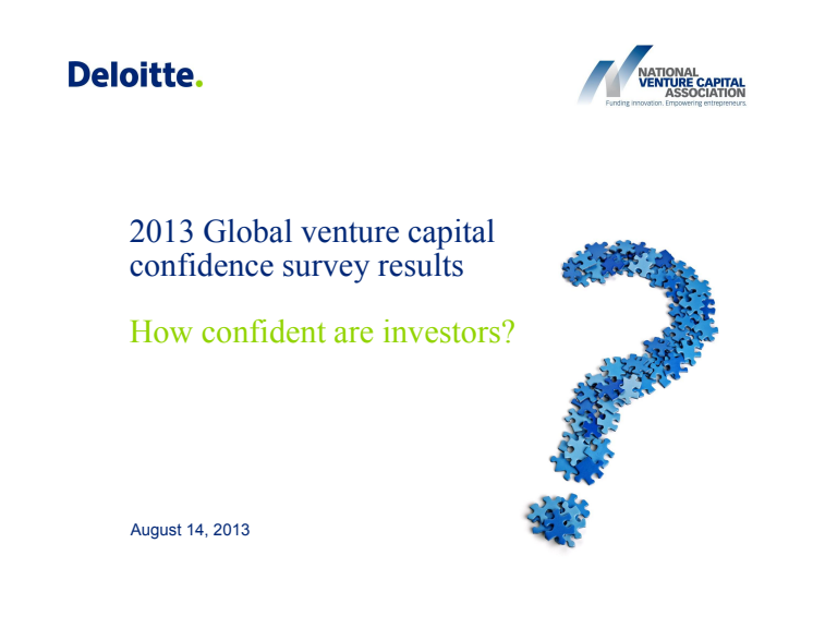 2013 Global Venture Capital Confidence survey