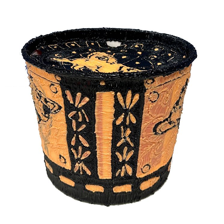 Mircea MODREANU, Contemporary Pottery I, melted plastic on recycled food box, 2023.jpg
