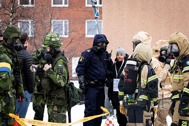 Totalförsvarsmoment i Kiruna under övning Aurora 23