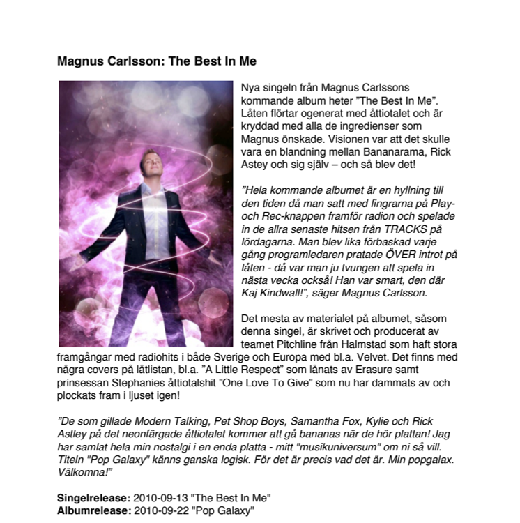 Magnus Carlsson: The Best In Me