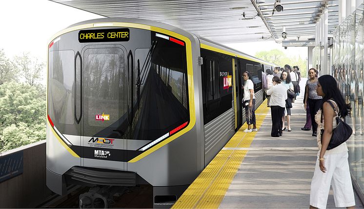Rendering of Metro Trains proposed for Baltimore Metro