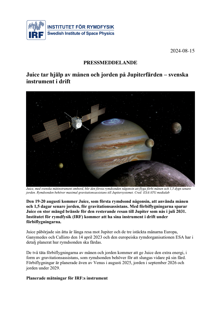 Pressmeddelande_230815_Juice tar hjälp av månen och jorden på Jupiterfärden – svenska instrument i drift.pdf