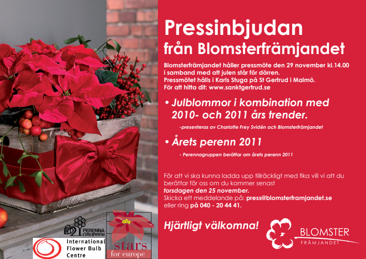 Pressinbjudan från Blomsterfrämjandet