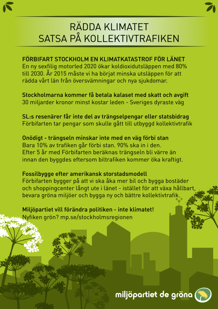 Rädda klimatet - satsa på kollektivtrafiken