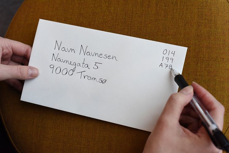Digitalt frimerke på brev. FOTO: Posten