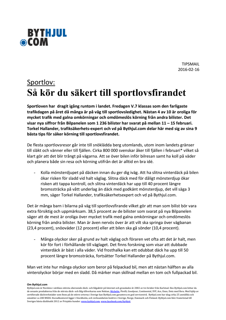 Sportlov: Så kör du säkert till sportlovsfirandet