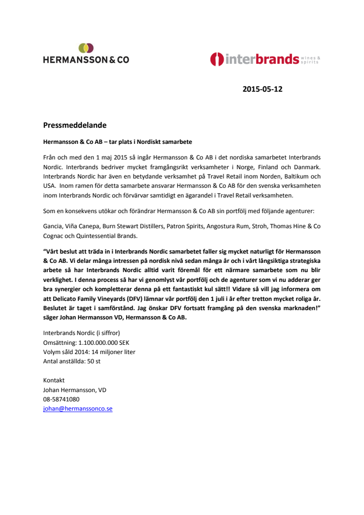 Hermansson & Co AB – tar plats i Nordiskt samarbete
