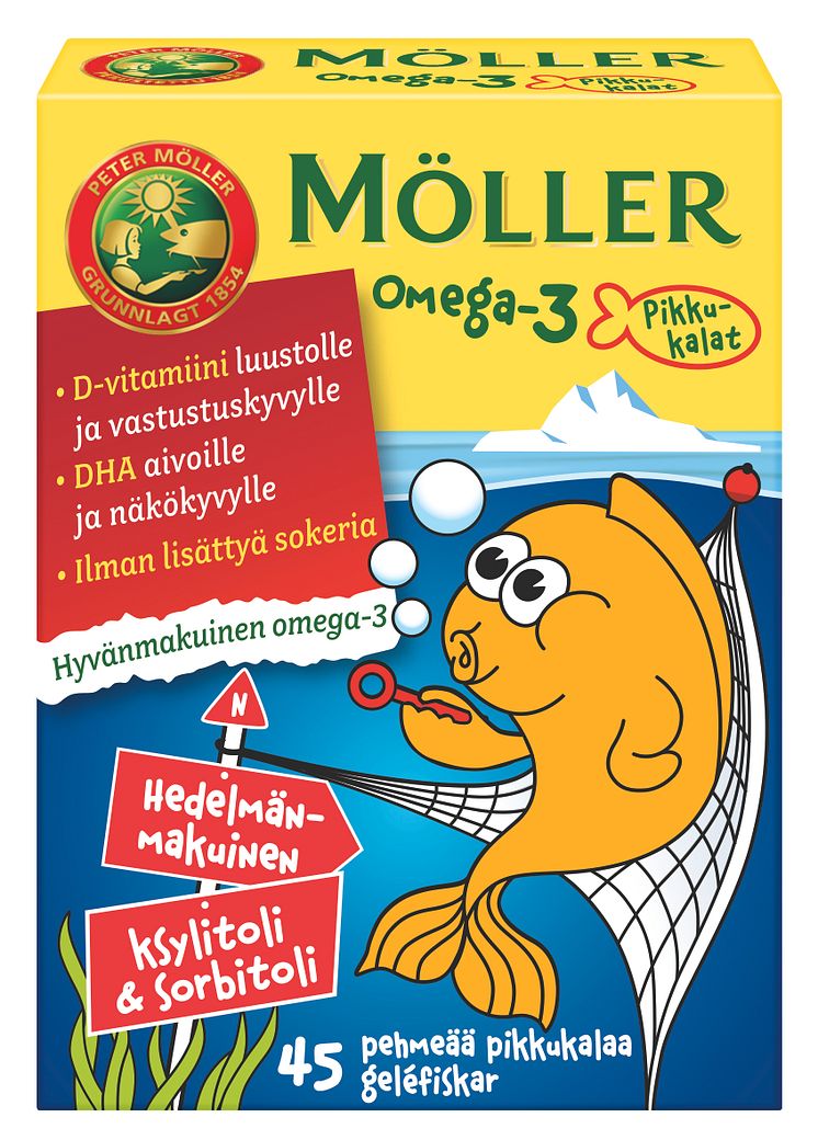 Möller Omega-3 Pikkukalat Hedelmänmakuinen