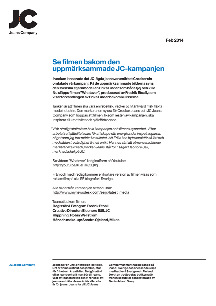 Se filmen bakom den uppmärksammade JC-kampanjen
