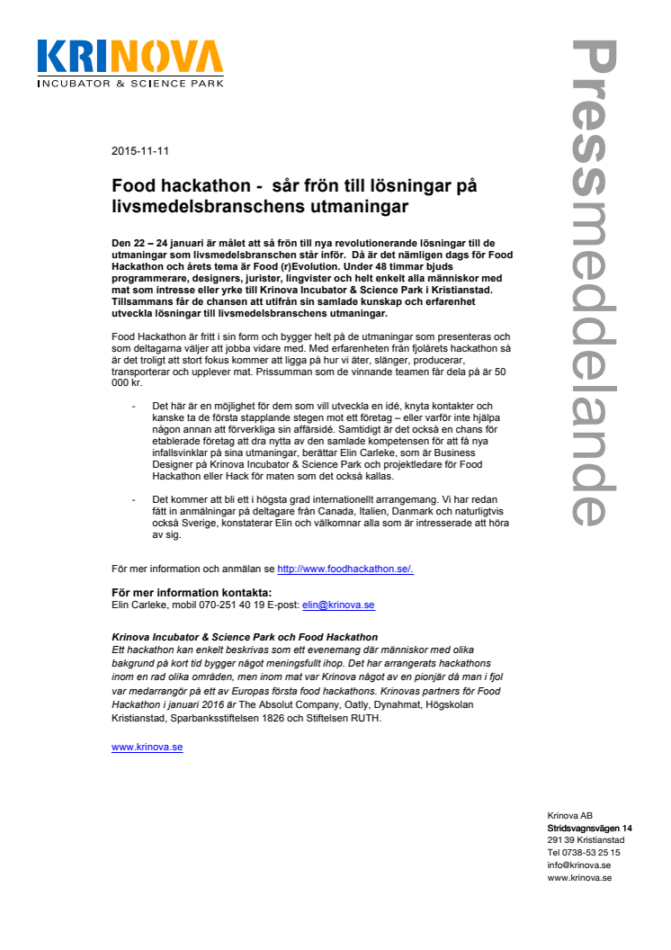 Food hackathon - frön till lösningar på livsmedelsbranschens utmaningar