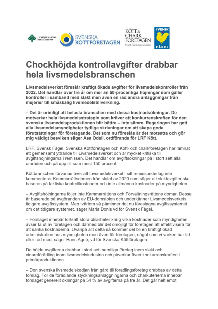 Chockhöjda kontrollavgifter drabbar hela livsmedelsbranschen