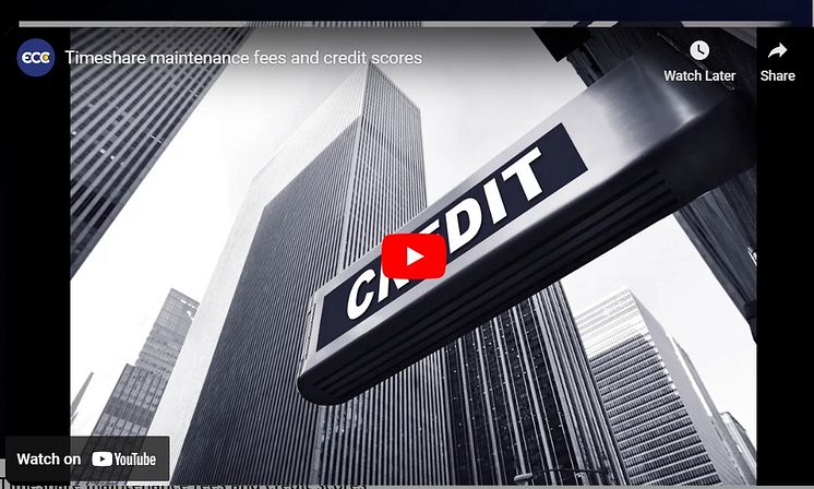 Timeshare maintenance fees and credit scores