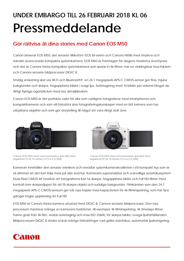Gör rättvisa åt dina stories med Canon EOS M50 