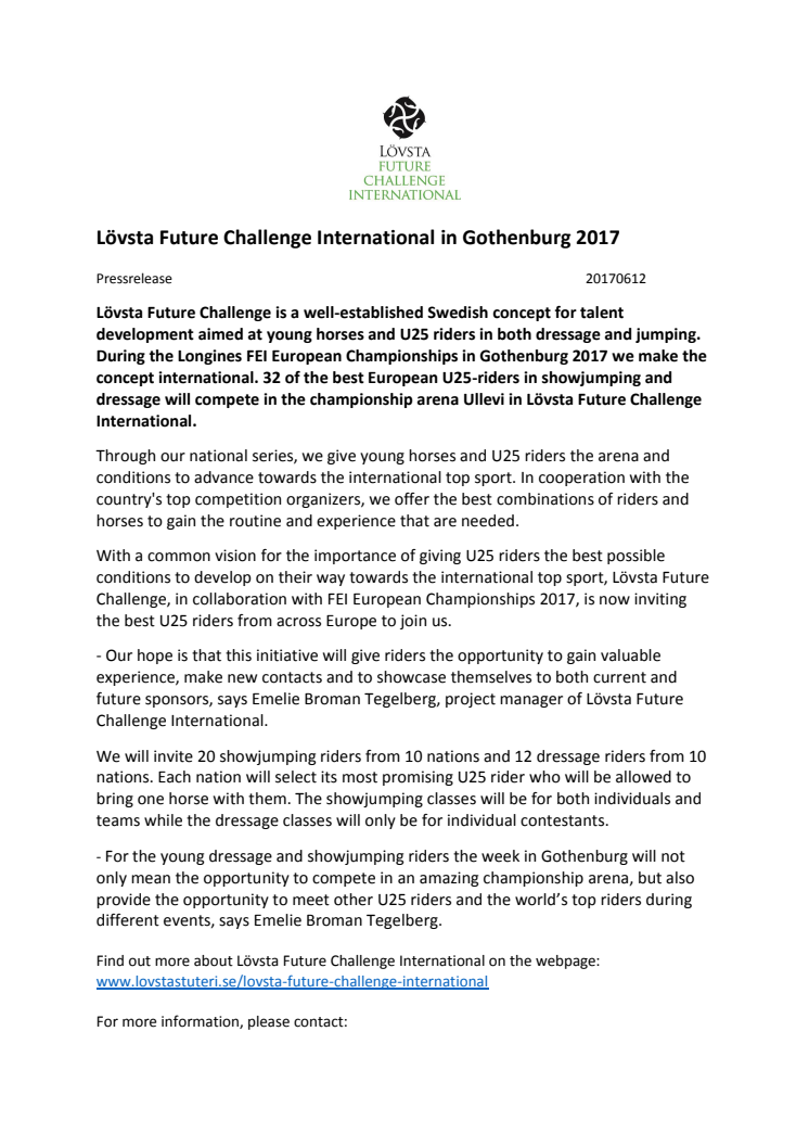 Lövsta Future Challenge International in Gothenburg 2017