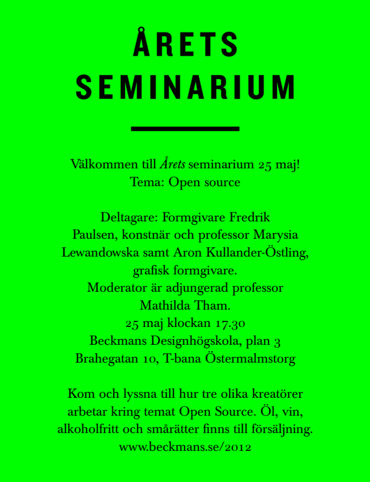 Pressvisning av examensprojekten på Beckmans Designhögskola.