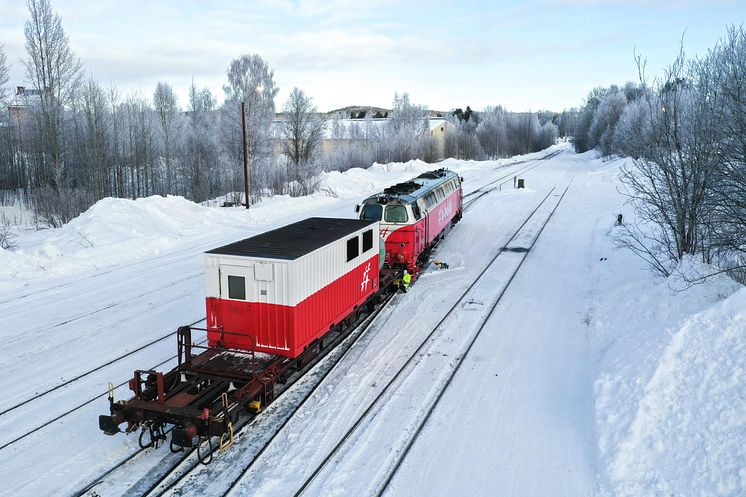 Tågvärmevagn i Storuman